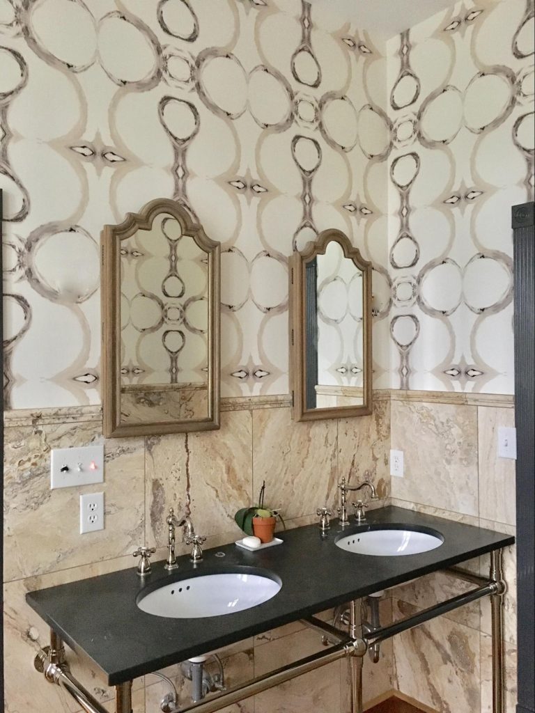 Lindsay Cowles Decorative Wallcovering Image - Bathroom Sink , HD Wallpaper & Backgrounds