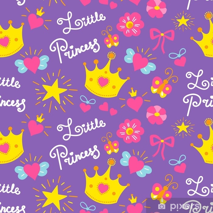 Posters Little Princess Pattern Vector Cute Girl Background - Cute Background For Girls , HD Wallpaper & Backgrounds