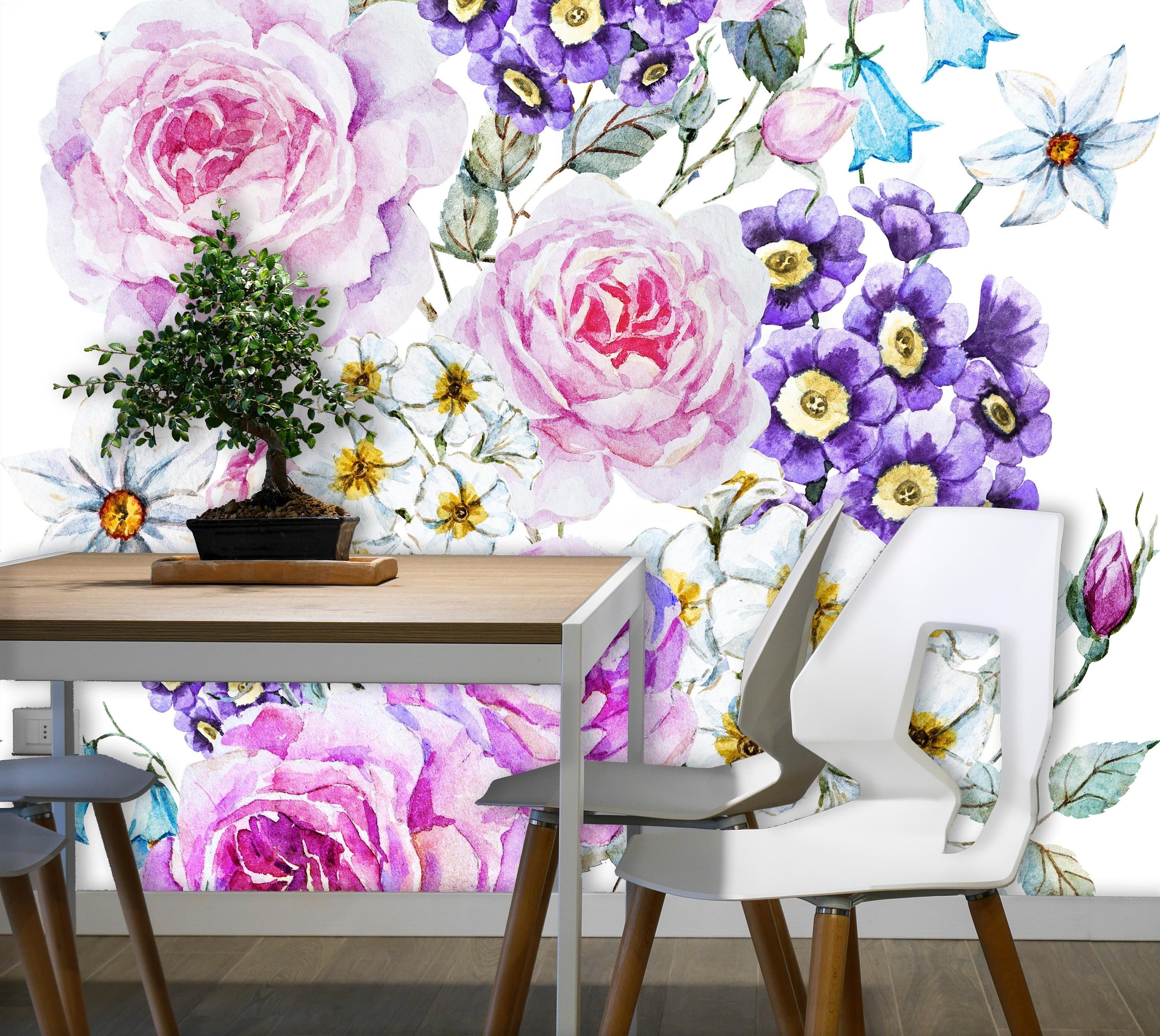 Open Floor Effect Go Big On The Fixtures Removable - Floral Peel And Stick , HD Wallpaper & Backgrounds