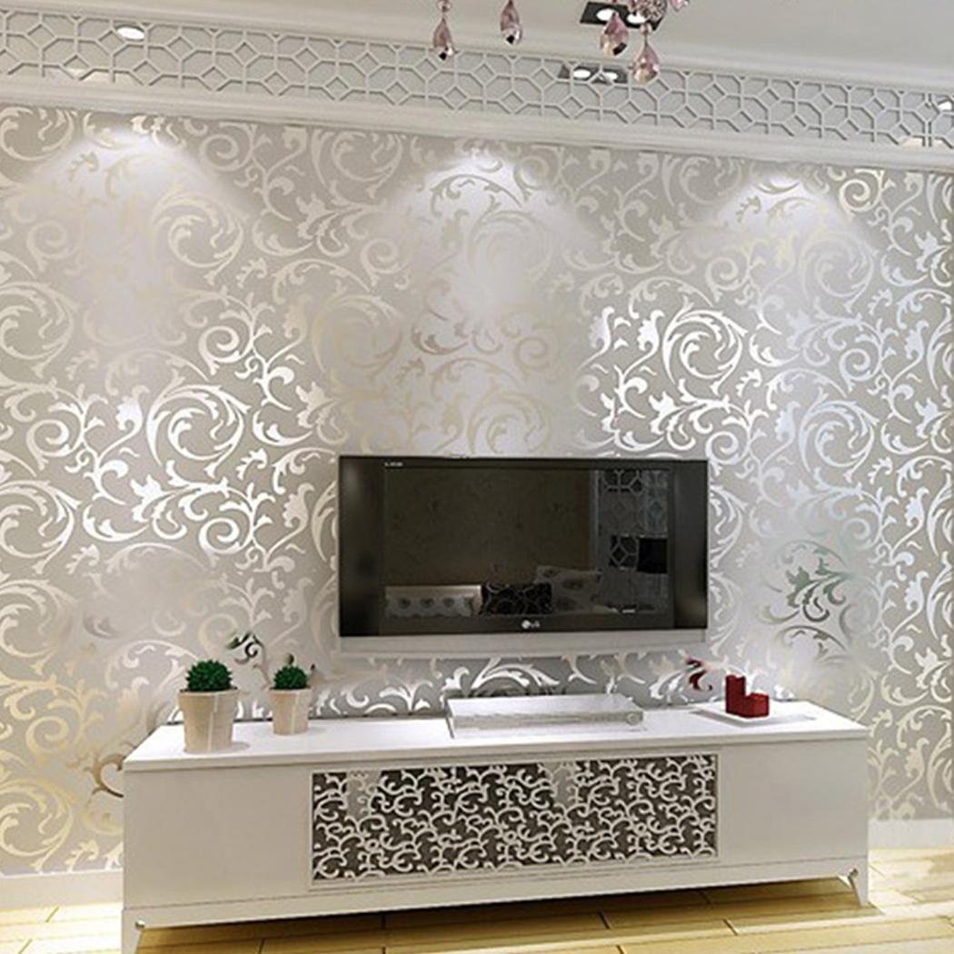 3d Non Woven Wallpaper Roll, Damask Luxury Textured - Modern Wallpaper Design For Bedroom , HD Wallpaper & Backgrounds