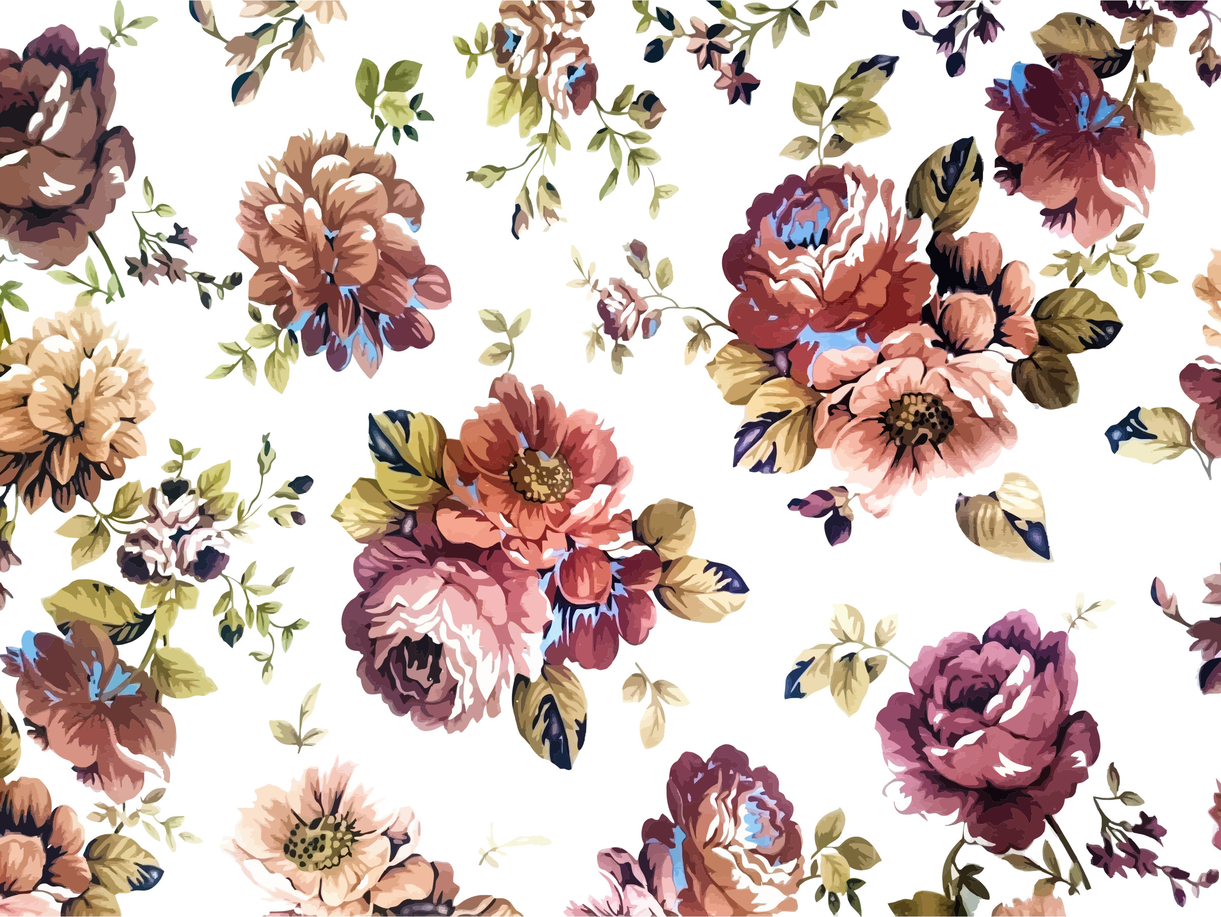 Vintage Flower Background Png , HD Wallpaper & Backgrounds