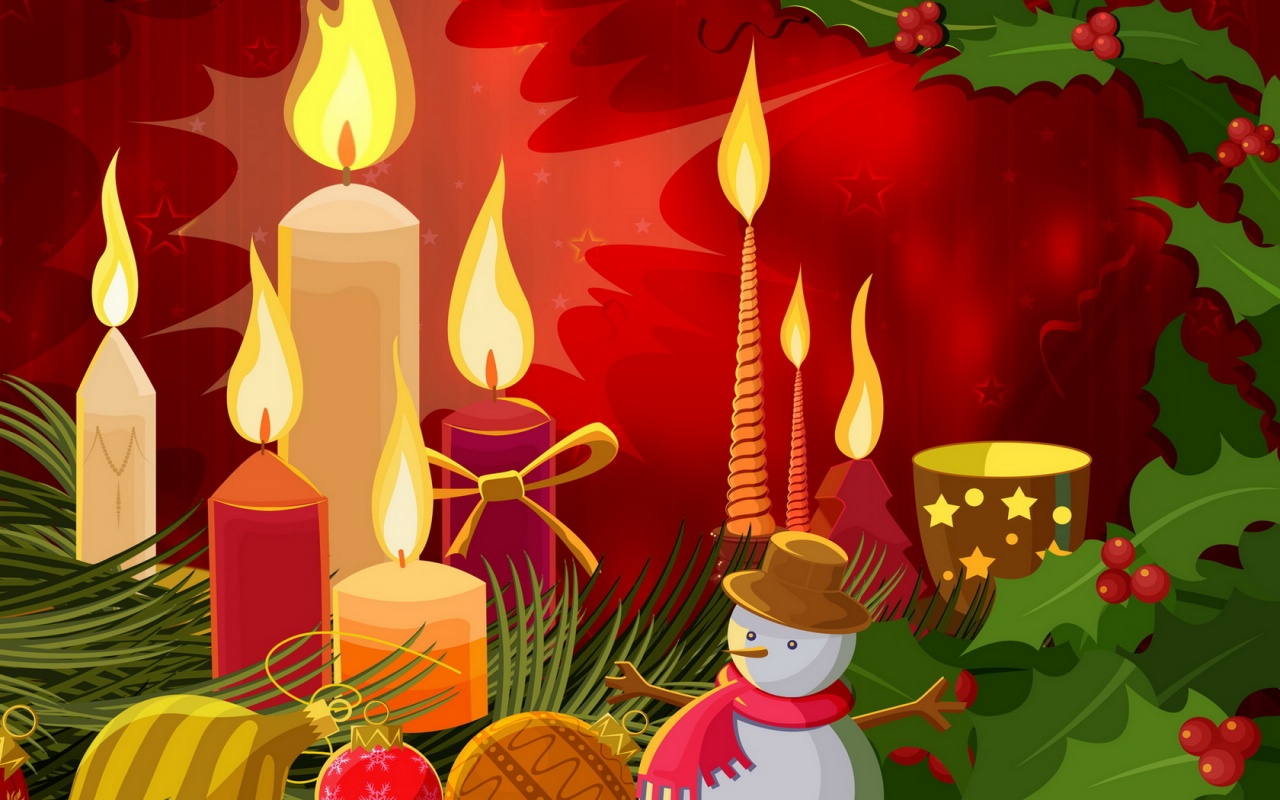 Christmas Desktop Free Holiday Background - Christmas Candles Cartoon , HD Wallpaper & Backgrounds