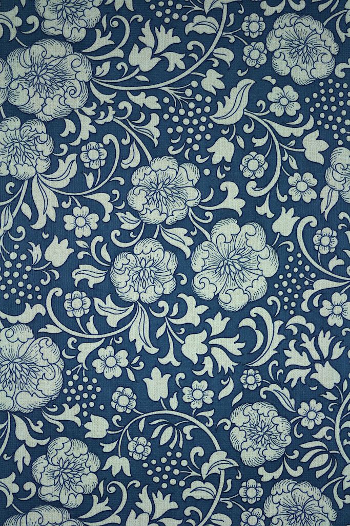 Dark Blue Floral Wallpaper - Flowers Wallpaper Vintage Blue , HD Wallpaper & Backgrounds