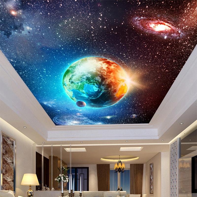 Large Custom Mural Wallpaper Ceiling Zenith Continental - 3d Ceiling Murals , HD Wallpaper & Backgrounds