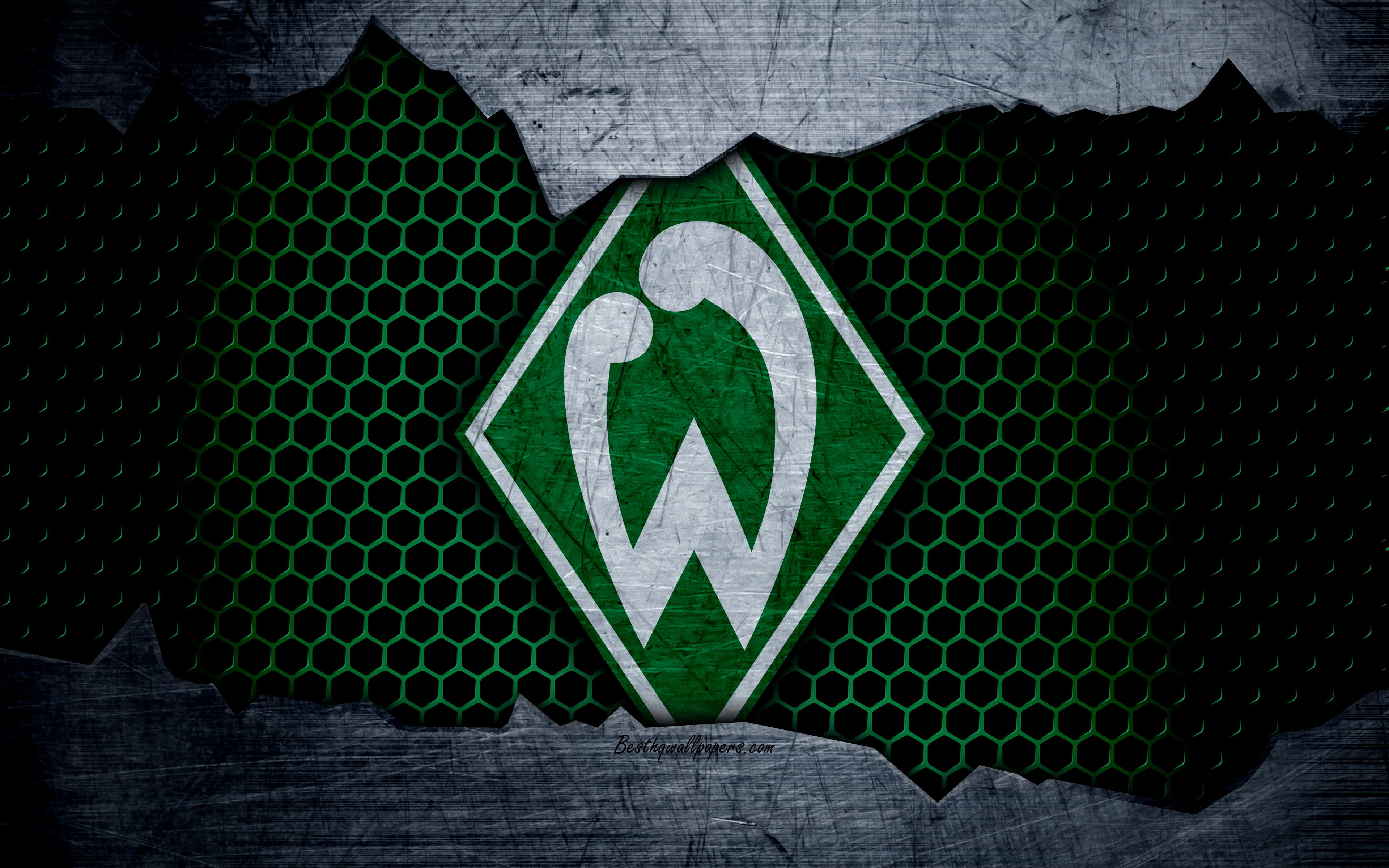 Werder Bremen, 4k, Logo, Bundesliga, Metal Texture, - Clube Desportivo Das Aves , HD Wallpaper & Backgrounds