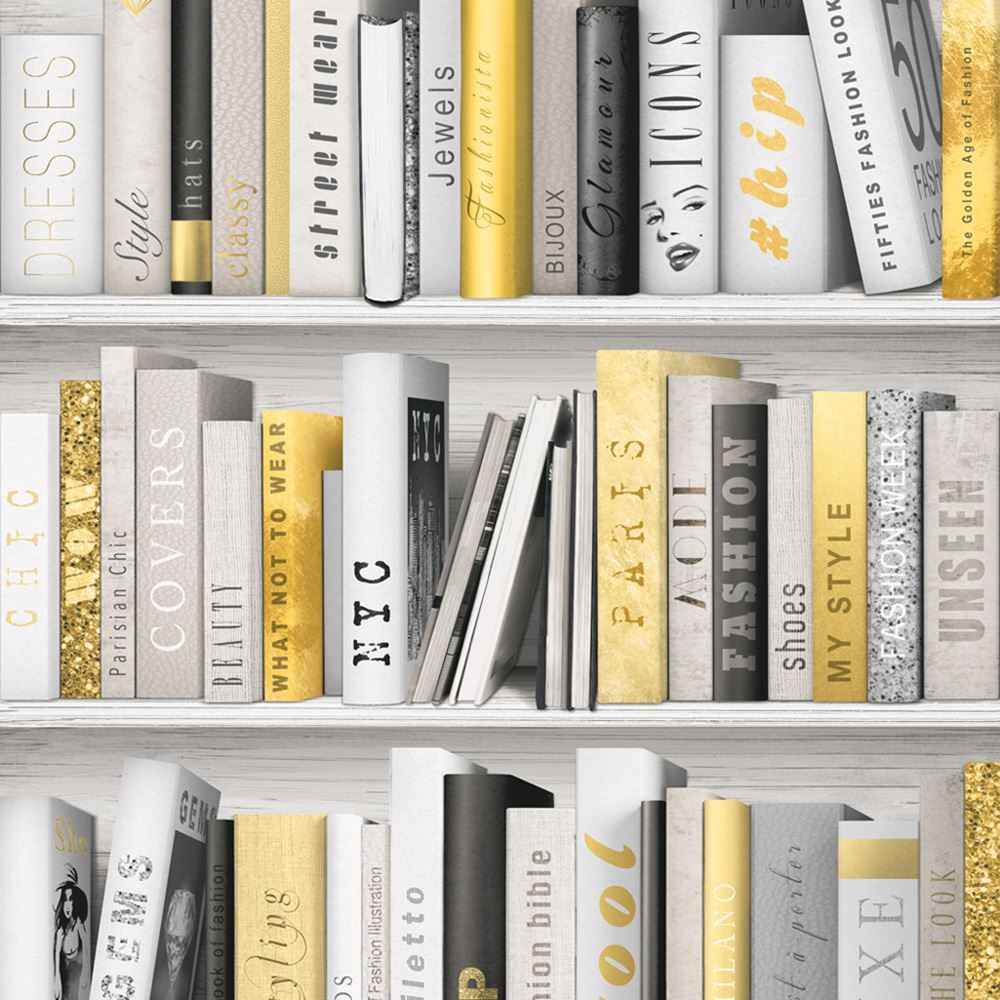 Muriva Gold Wallpaper Lipsy Sequins Metallic Sparkle - Carta Da Parati Libreria Bianca , HD Wallpaper & Backgrounds
