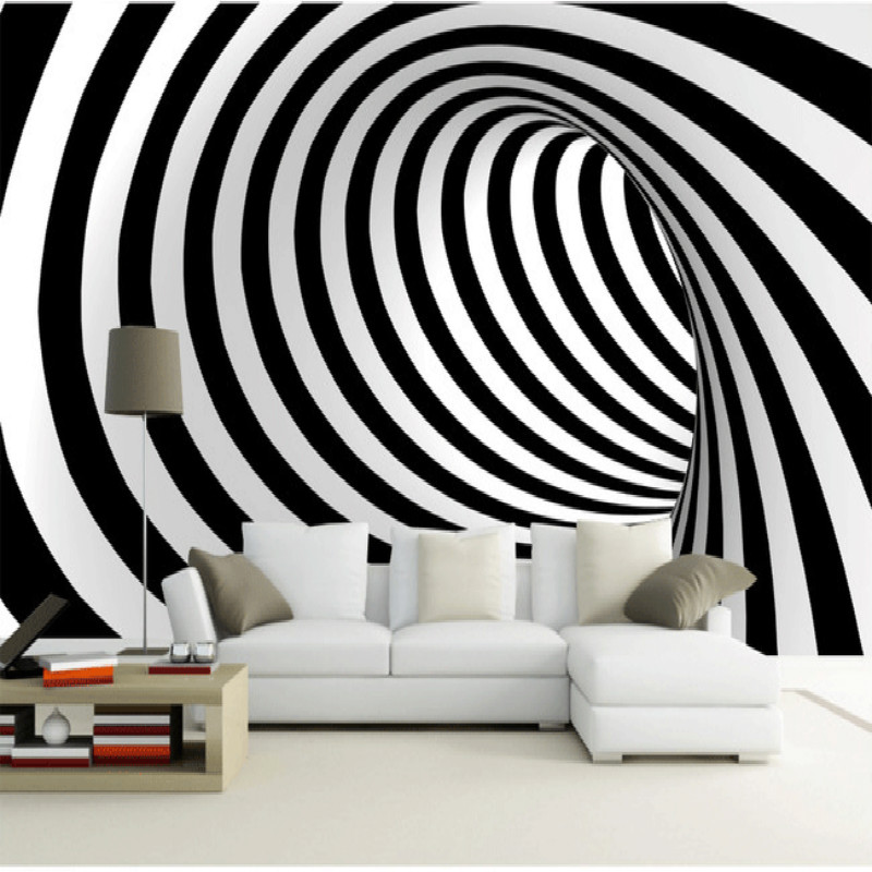 3d Abstract Art Backdrop Modern Black And White Mural - Black And White Wallpaper Design , HD Wallpaper & Backgrounds
