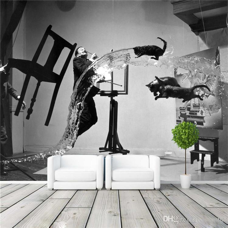 Painter Dali Photo Wallpaper Black And White Wall Mural - Bedroom Black And White Mural , HD Wallpaper & Backgrounds