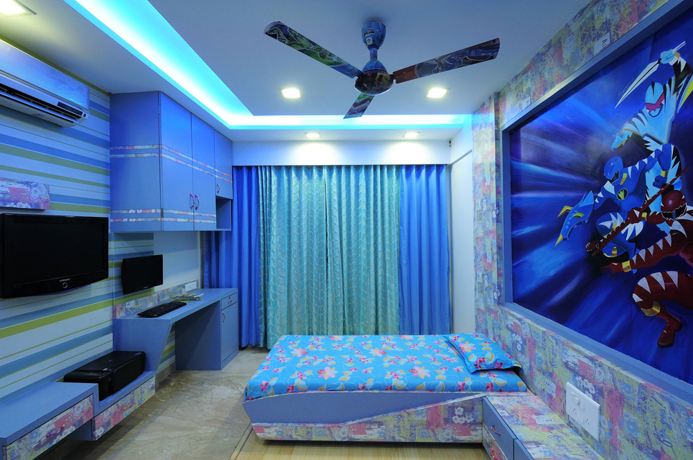 Wallpaper For Children S Bedroom Indian Creativeadvertisingblog - Blue Wallpaper Designs For Bedroom , HD Wallpaper & Backgrounds