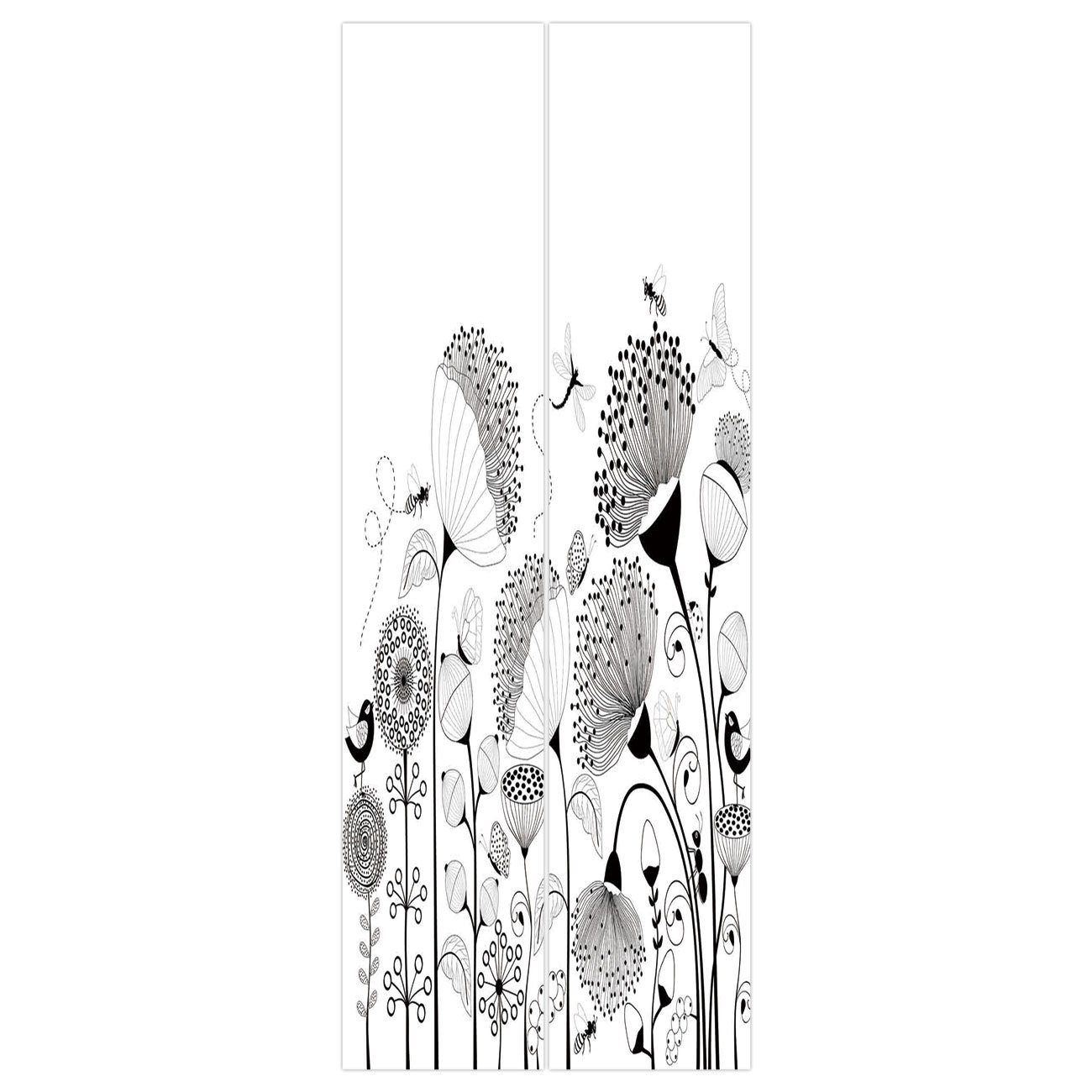 3d Door Wall Mural Wallpaper Stickers [ Black And White,small - Illustration , HD Wallpaper & Backgrounds