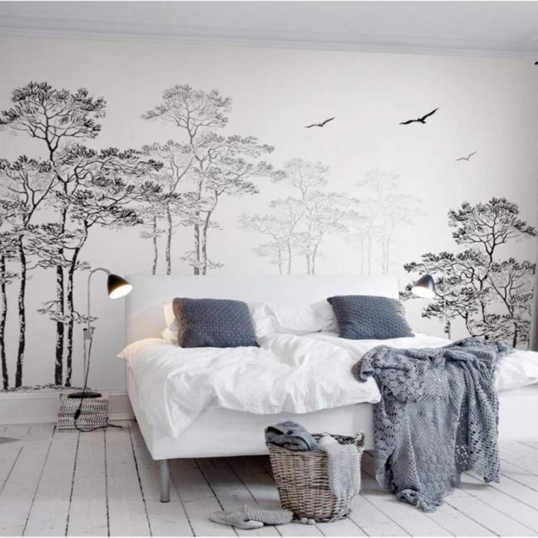 Buy Now Custom Wallpaper Home Decorative Mural Black - Black And White Wall Mural Tree , HD Wallpaper & Backgrounds