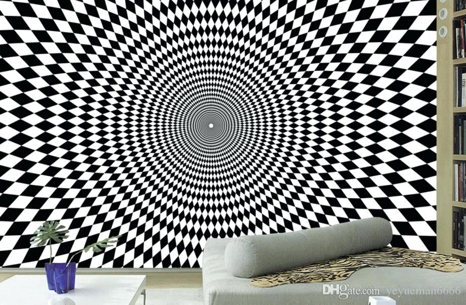 Abstract Wall Mural Custom Photo Wallpaper Art Wall - Optical Illusion , HD Wallpaper & Backgrounds