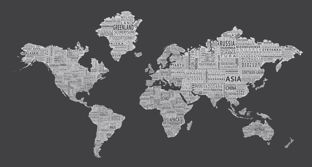 Download World Map Mural Black And White Fresh Black And White - World ...