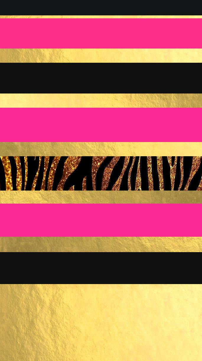 Leopardgold2 684×1,220 Pixels Striped Wallpaper, Pink - Bronze , HD Wallpaper & Backgrounds