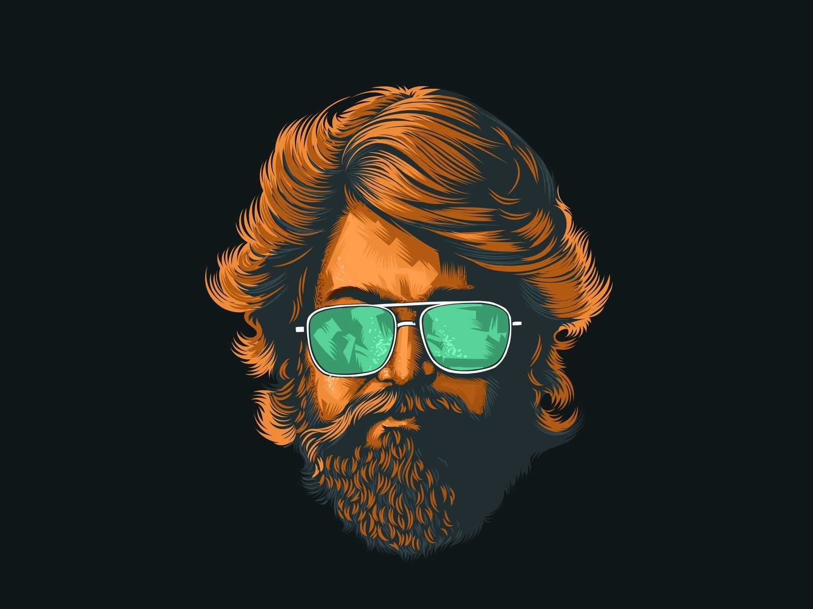 Kgf Type Website Portrait Design Design Portrait Illustration - Kgf Movie Hero Drawing , HD Wallpaper & Backgrounds