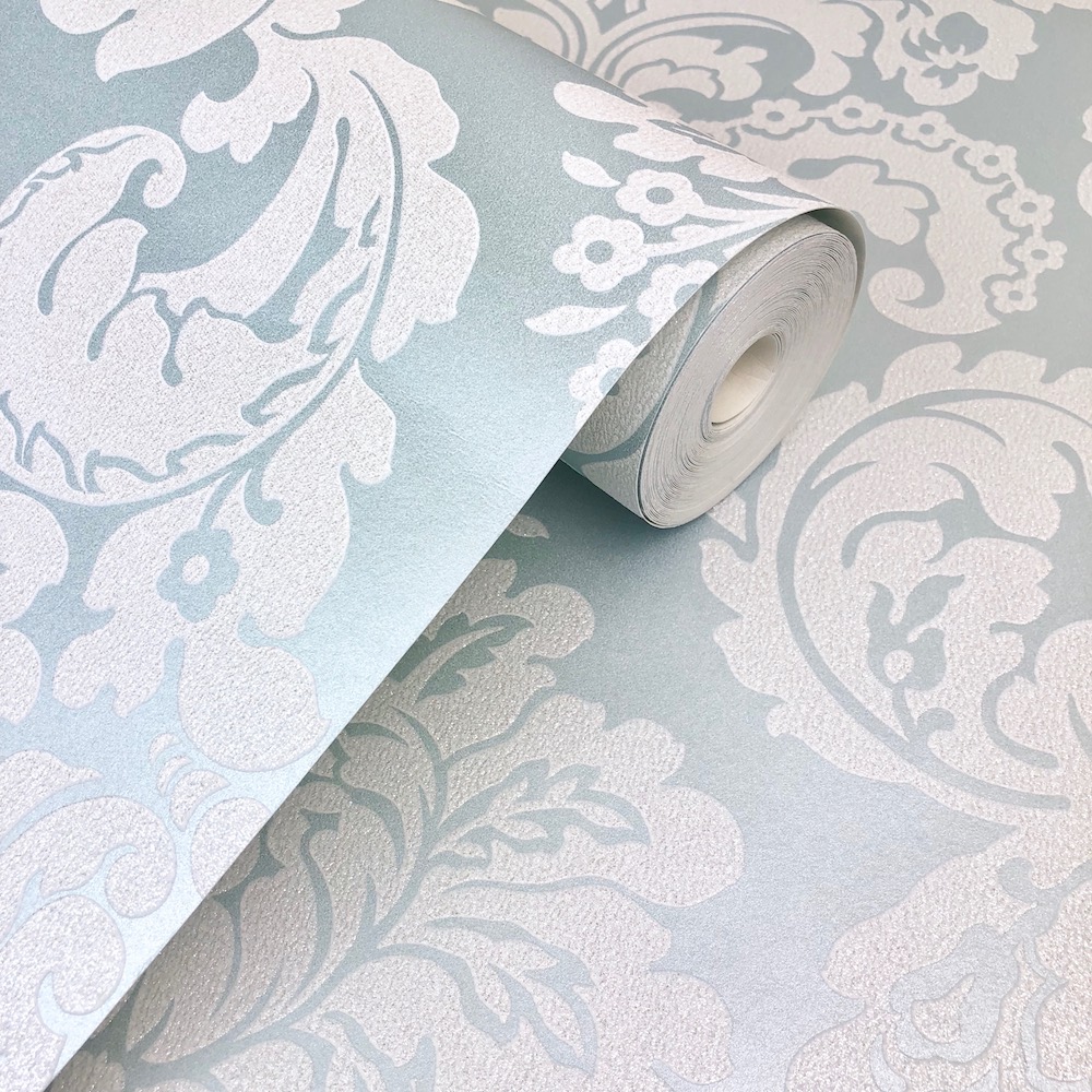 Fine Decor Monaco Damask Blue Wallpaper - Linen , HD Wallpaper & Backgrounds