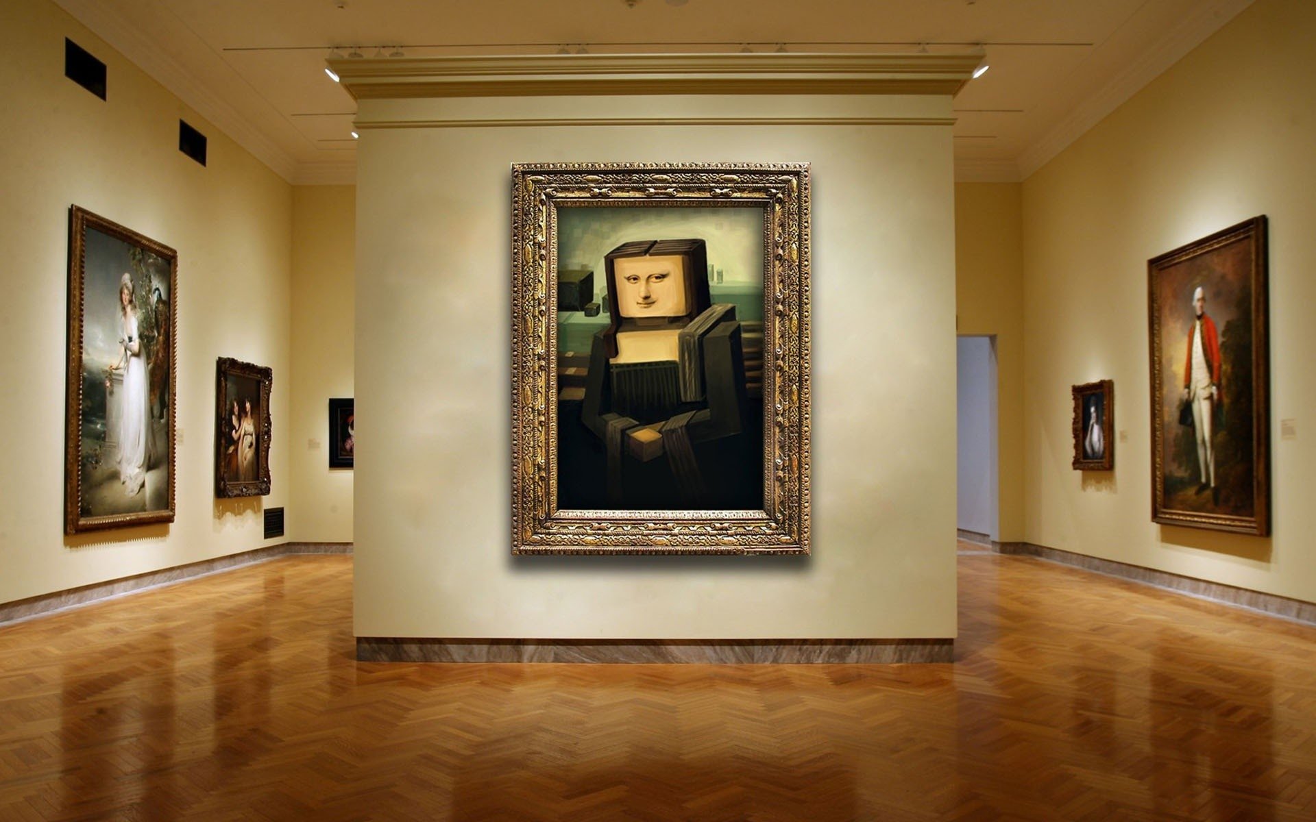 Hd Wallpaper - Louvre, Mona Lisa , HD Wallpaper & Backgrounds