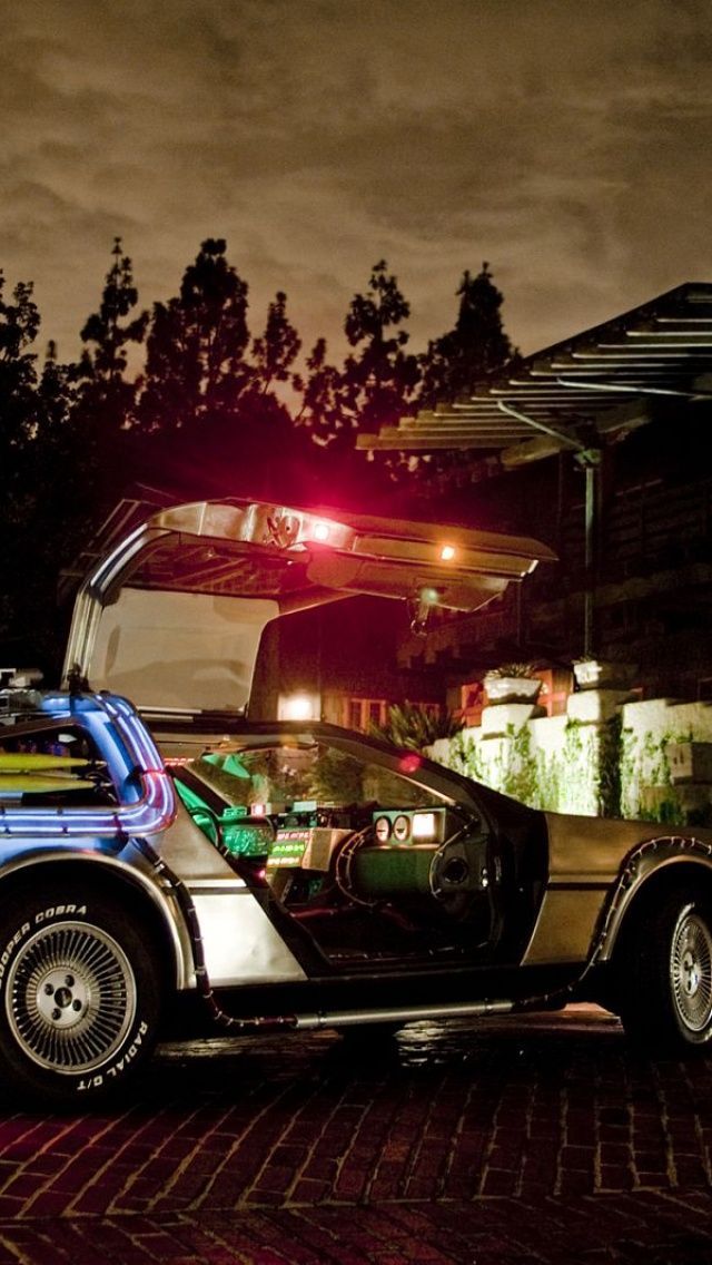 Back To The Future Iphone Wallpapers Group - Back To The Future Delorean Neon , HD Wallpaper & Backgrounds
