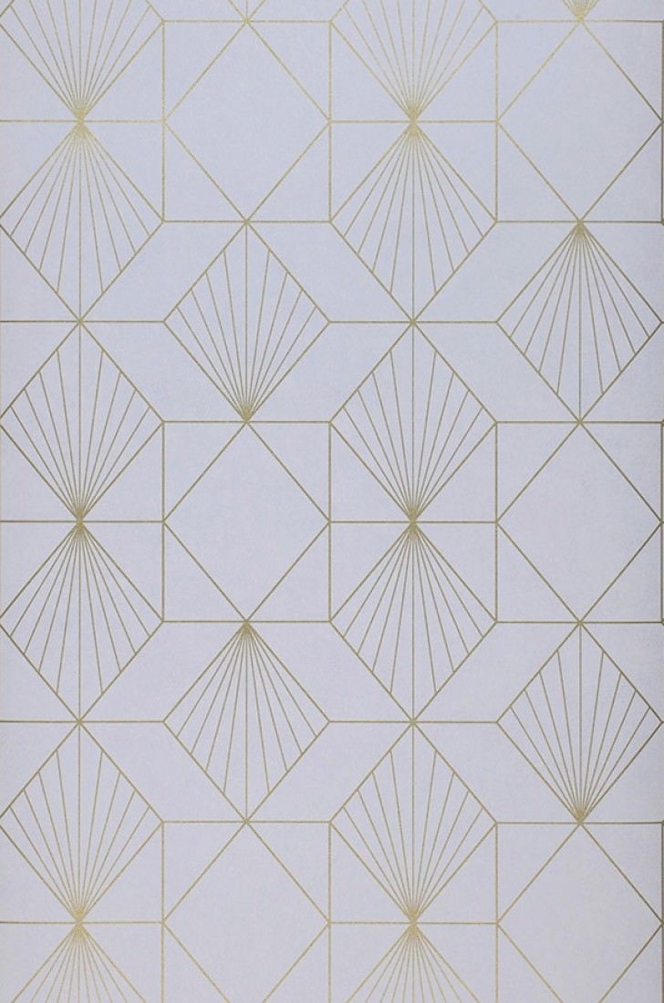 £40 31 Price Per Roll Per M2 £7 61 Geometric Wallpaper - Papier Peint Blanc Et Or Géométrique , HD Wallpaper & Backgrounds