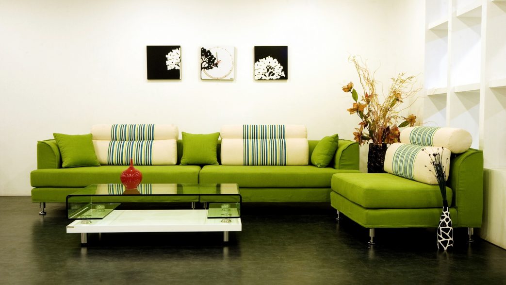 Greenving Room Cute Yellow Ideas Damask Pattern Wallpaper - Green Minimalist Living Room , HD Wallpaper & Backgrounds