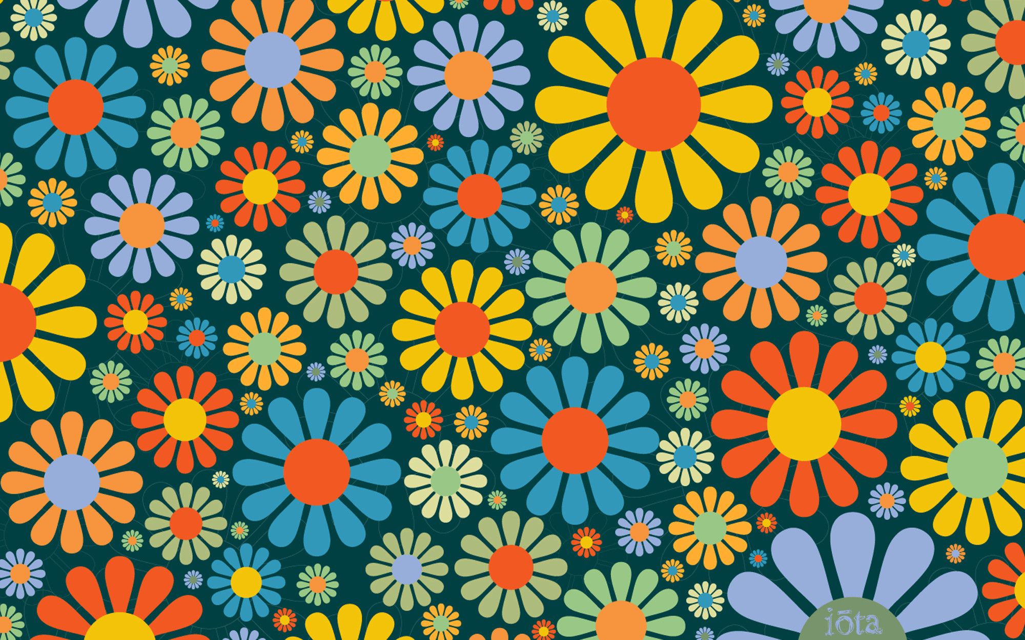 A Trippy Painting Psychedelic Pop Surrealism By Yoko - 70s Flower Pattern , HD Wallpaper & Backgrounds