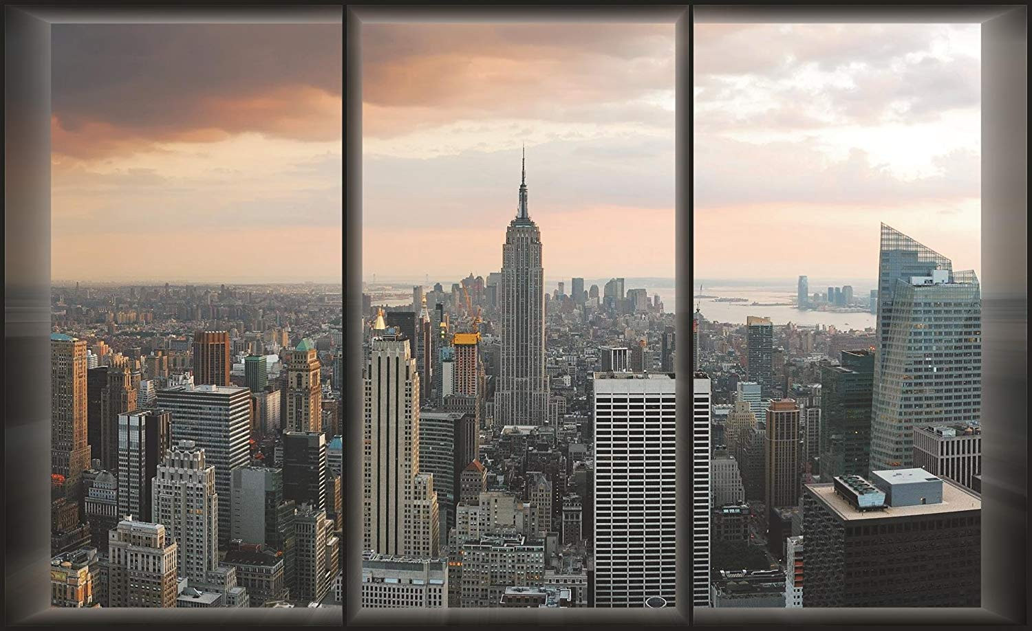 New York City Skyline Window View Wallpaper Mural Amazon - City Skyline From Window , HD Wallpaper & Backgrounds