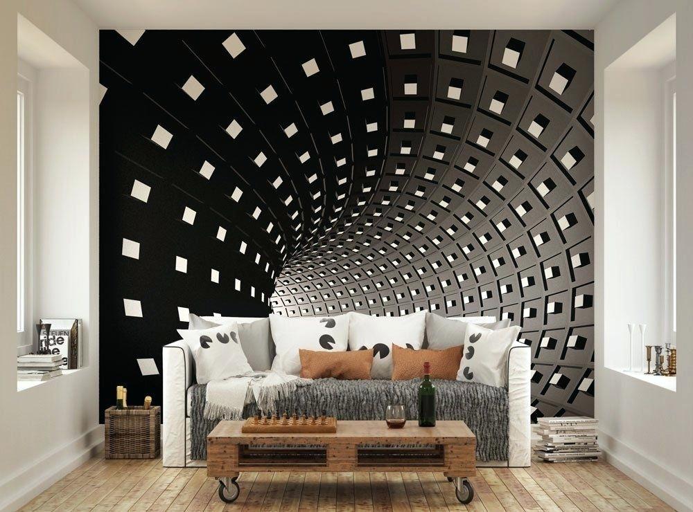 Wall Murals Amazon Abstract Modern Infinity Tunnel - Black And White Modern Stickers , HD Wallpaper & Backgrounds