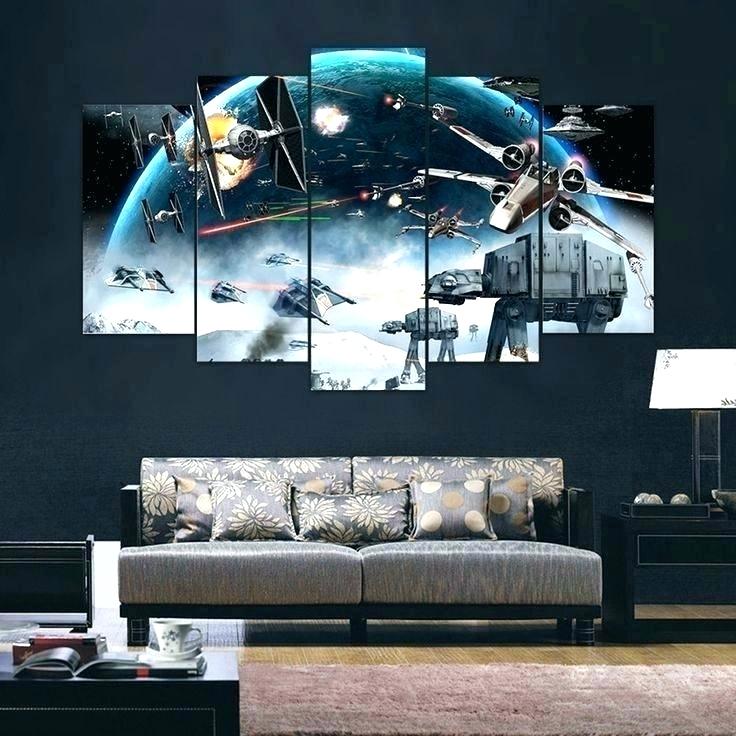 Star Wars Murals Wall Mural Wallpaper Battle 5 Piece - Star Wars 5 Piece Canvas , HD Wallpaper & Backgrounds