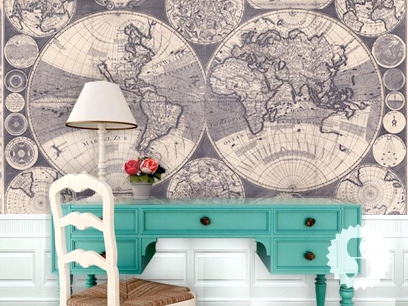 Old World Map Wall Mural Wallpaper Amazon Of The - Murals Map World , HD Wallpaper & Backgrounds