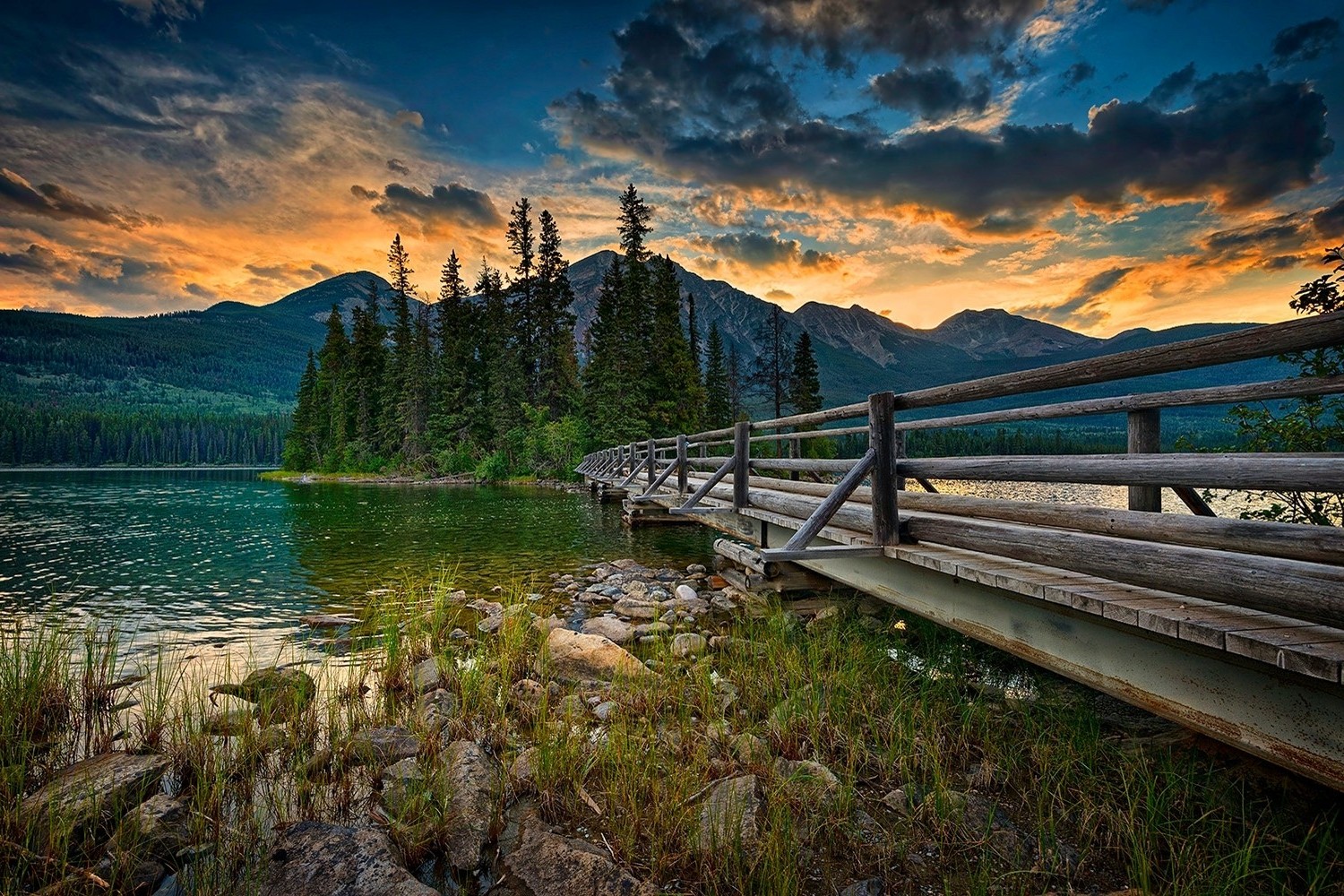 Landscape, Nature, Jasper National Park, Canada, Lake, - Canada Summer Landscape , HD Wallpaper & Backgrounds