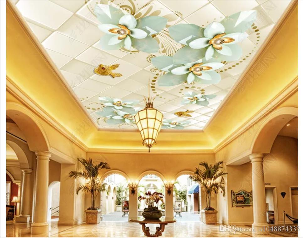 Customized 3d Zenith Photo Ceiling Background Mural - Ceiling Design For Luxury Hotel , HD Wallpaper & Backgrounds