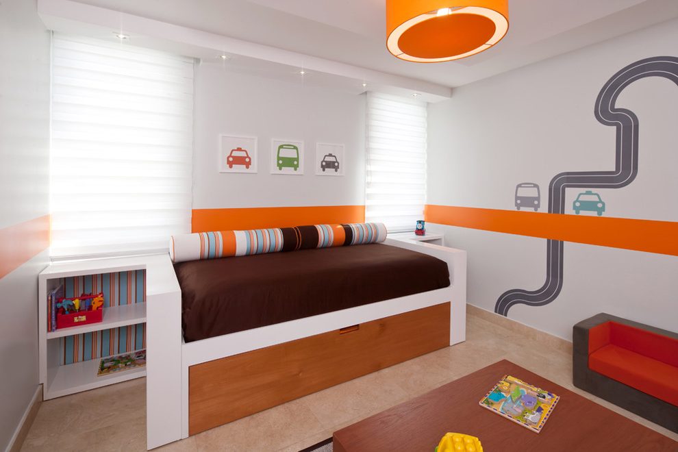 Dwell Studio Kids Contemporary With Brown Themed Wall - Window Blind , HD Wallpaper & Backgrounds