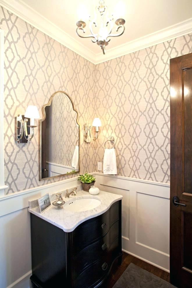 Farmhouse Powder Room Wallpaper Ideas For Bathroom - Wainscoting And Wallpaper Bathroom , HD Wallpaper & Backgrounds