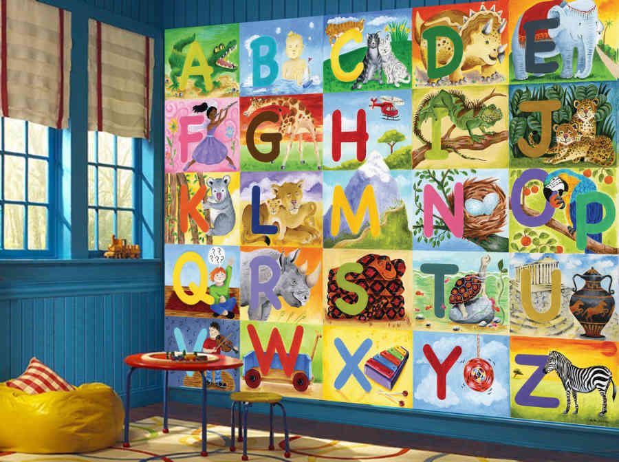 Abc Wall Mural For Kids Bedroom And Kindergarten - Mural For Kindergarten , HD Wallpaper & Backgrounds