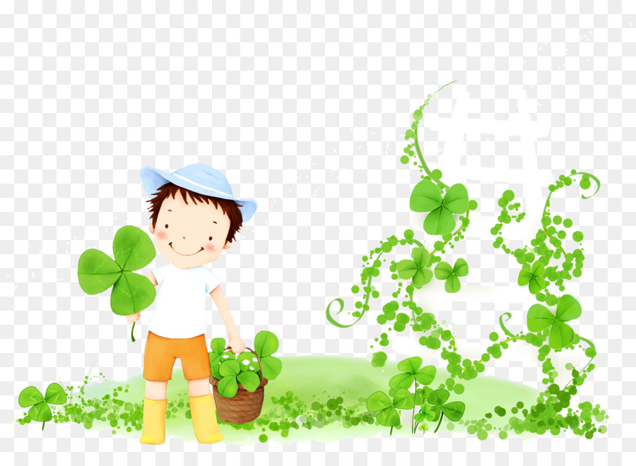 Desktop Wallpaper, Cartoon, Painting, Green, Plant - Korean Kids In Cartoon , HD Wallpaper & Backgrounds