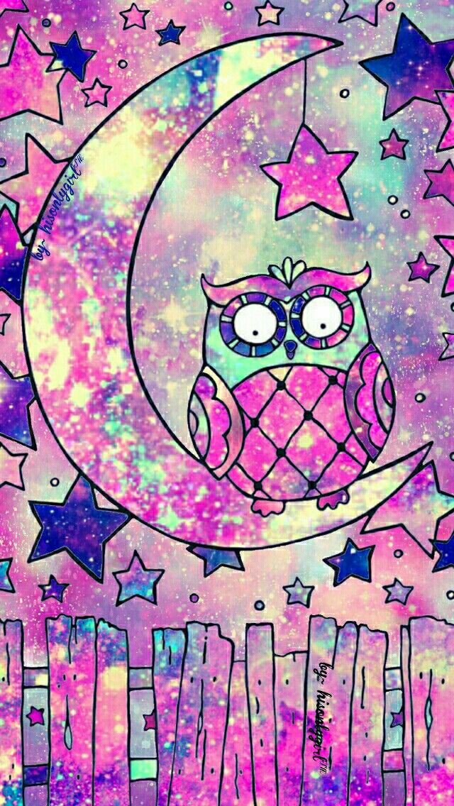 Drawn Wallpaper Colorful 16 - Cute Owl Galaxy , HD Wallpaper & Backgrounds
