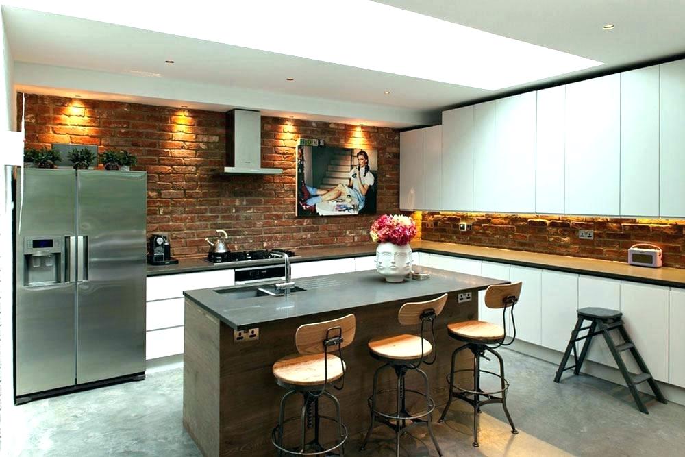 Kitchen Modern Wallpaper Ideas Photo Inspirations - Kuchnie Z Ceglaną Ścianą , HD Wallpaper & Backgrounds