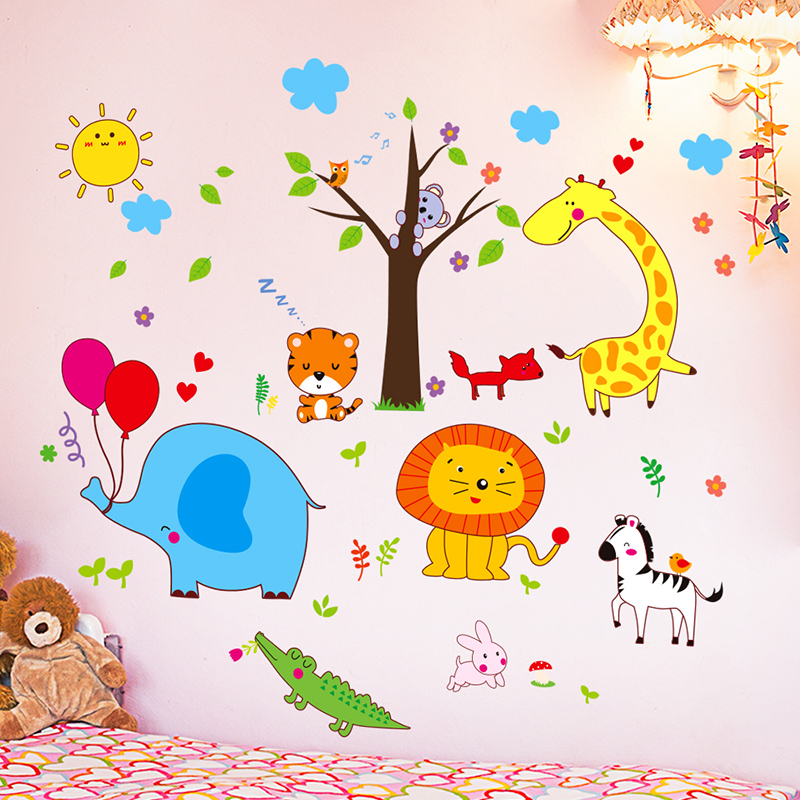 Cartoon Animals Kindergarten Classroom Wall Layout - 动物园 幼儿园 板报 , HD Wallpaper & Backgrounds