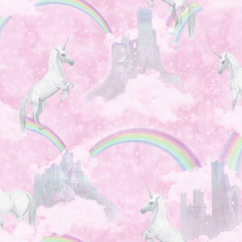 Pink Unicorn Wallpaper Girls Kids Glitter Girly Rainbow - Unicorns , HD Wallpaper & Backgrounds