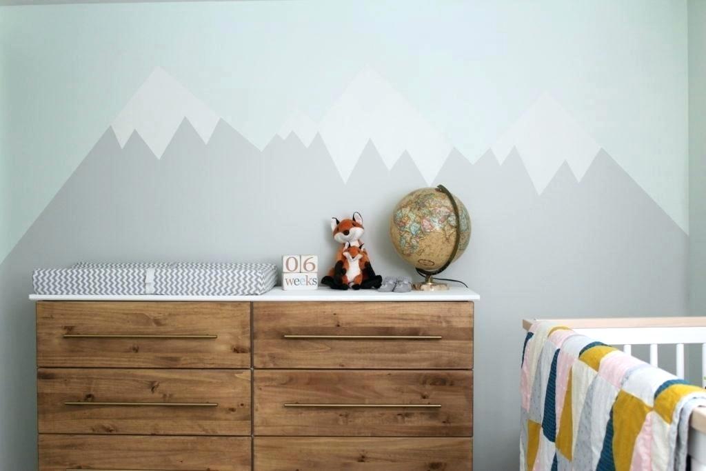 Mountain Themed Nursery Woodland Hand Painted Range - Painted Mountain On Wall , HD Wallpaper & Backgrounds