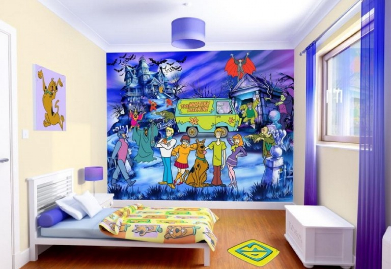 Living Room Bedroom Wallpaper For Kids A Man Constellation - Scooby Doo Bedroom , HD Wallpaper & Backgrounds
