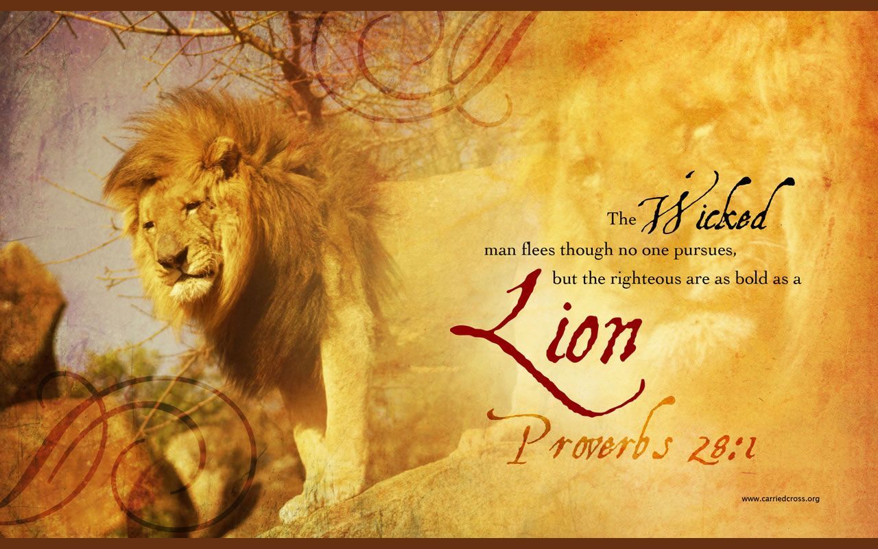 Bible Quotes About Lions Quotesgram - Proverbs 28 1 , HD Wallpaper & Backgrounds