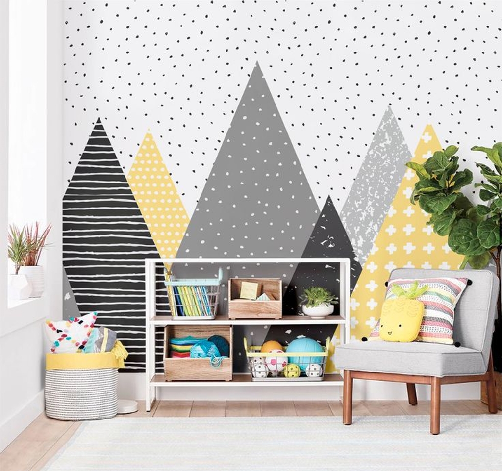 Pastel Teepee Shelves Baby Nursery Decorating Ideas - Mountain Kids , HD Wallpaper & Backgrounds