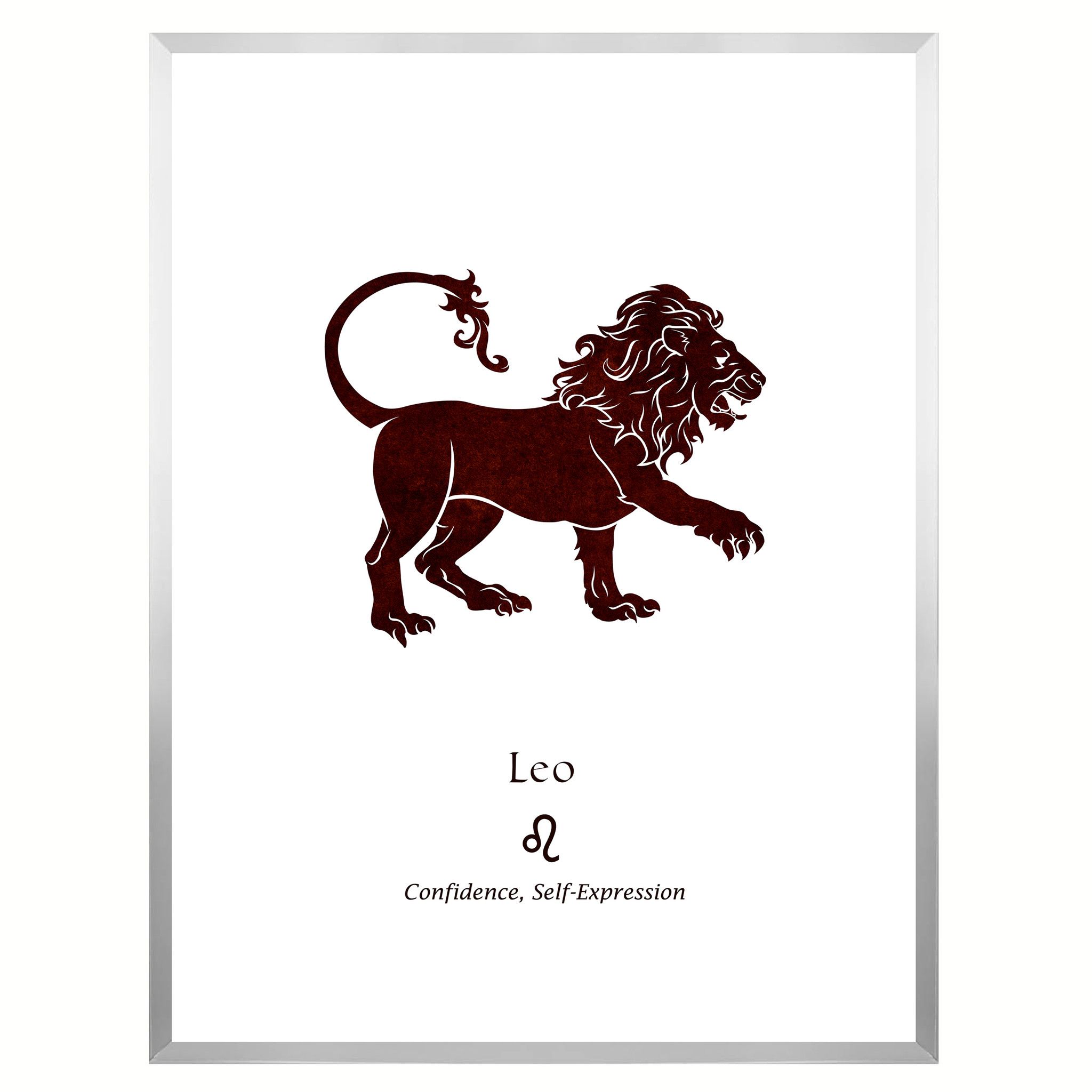 Leo Horoscope Astrology Brown Canvas Print Silver Custom - Zodiac Animals And Symbols , HD Wallpaper & Backgrounds