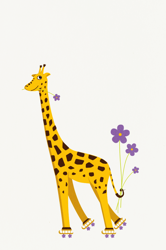 Girly Iphone Clipart Tumblr - Roller Skating Giraffe , HD Wallpaper & Backgrounds