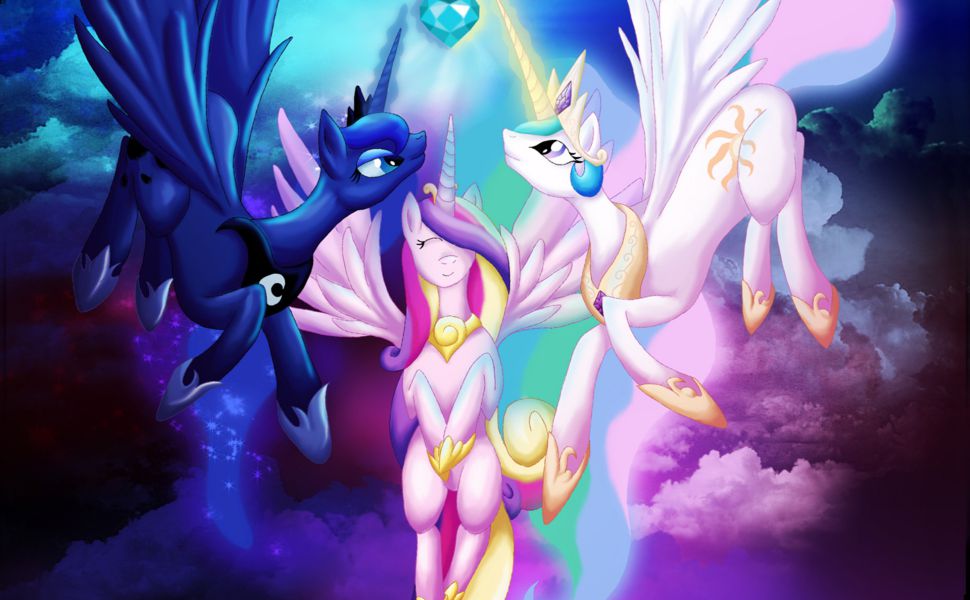 Download Princess Celestia Windows 10 Hd Wallpaper - Luna Celestia And Cadence , HD Wallpaper & Backgrounds