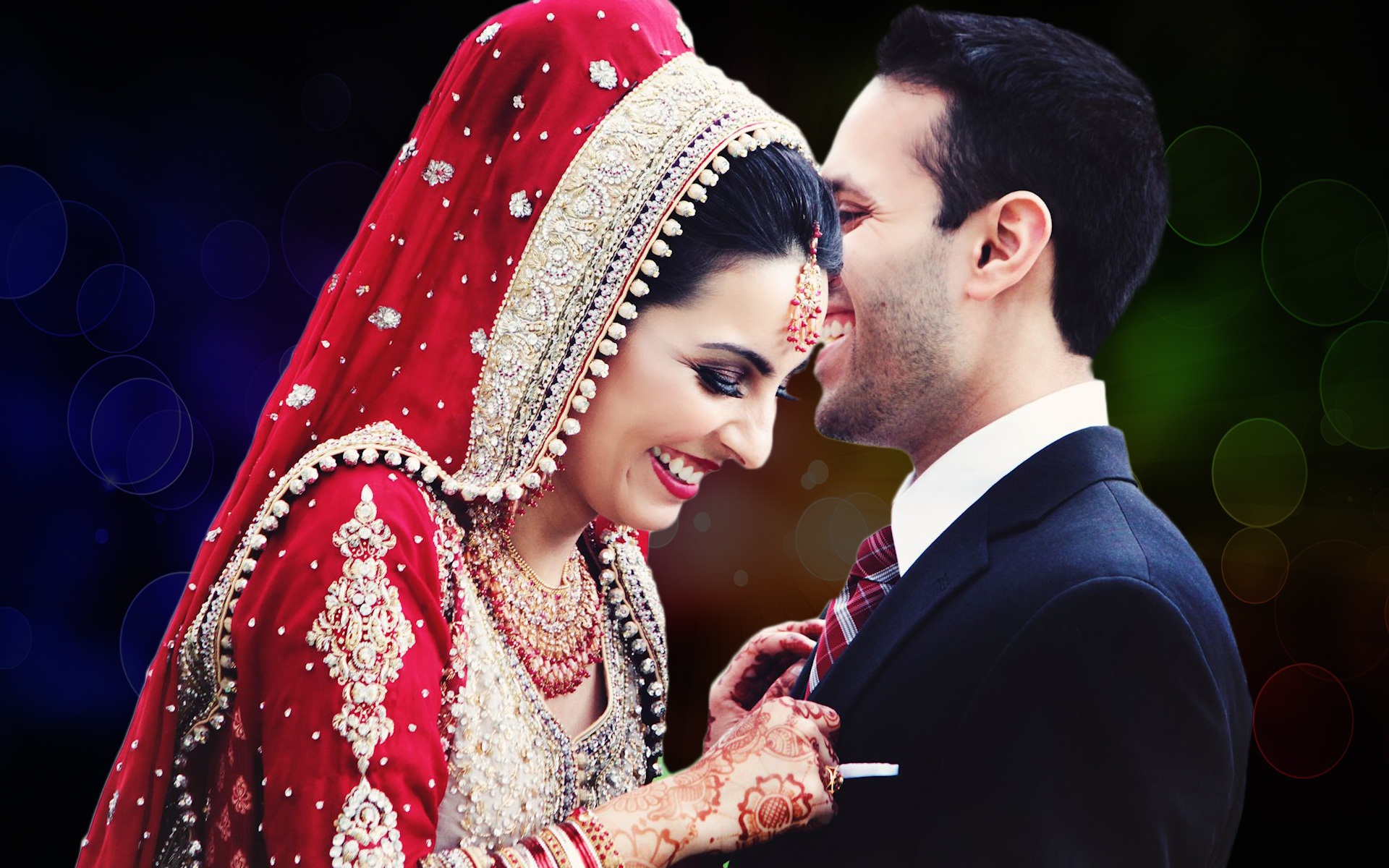 Happy New Couple Bride And Groom1 - Saudi Arabia Love Marriage , HD Wallpaper & Backgrounds