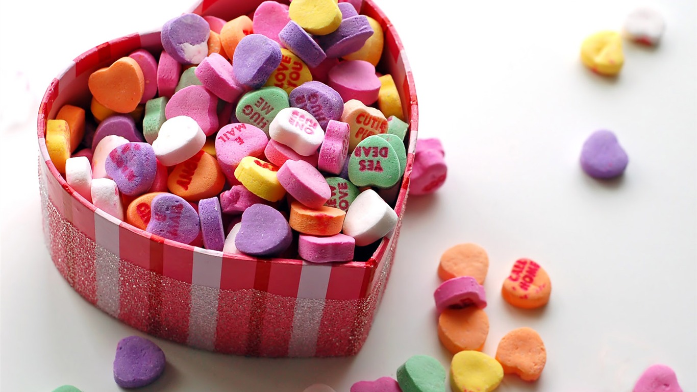 Sweet Cute Love Wallpapers Group - Happy Valentines Day Candy , HD Wallpaper & Backgrounds
