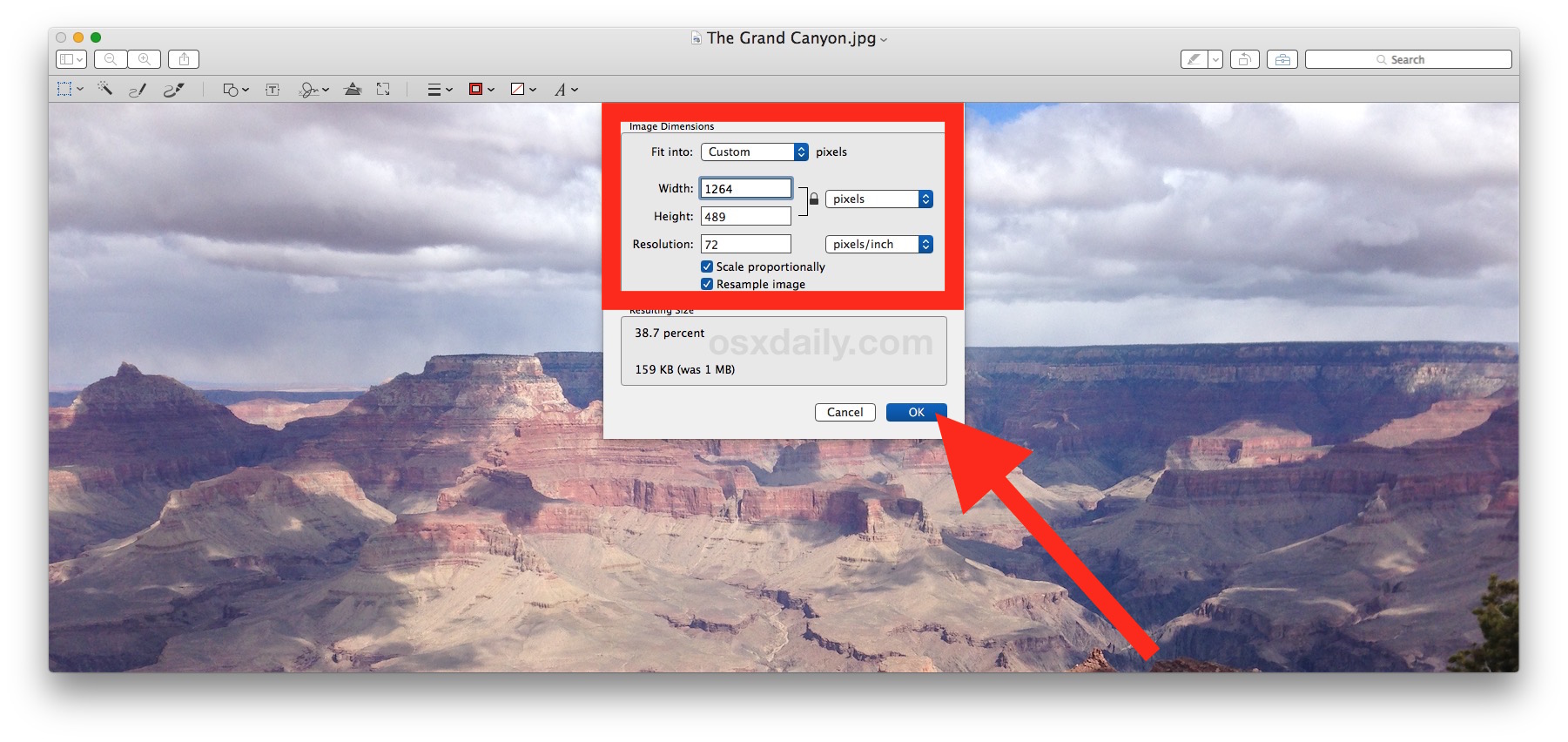 Adjust The Image Dimensions To Resize The Photo In - Resize An Image On Mac , HD Wallpaper & Backgrounds