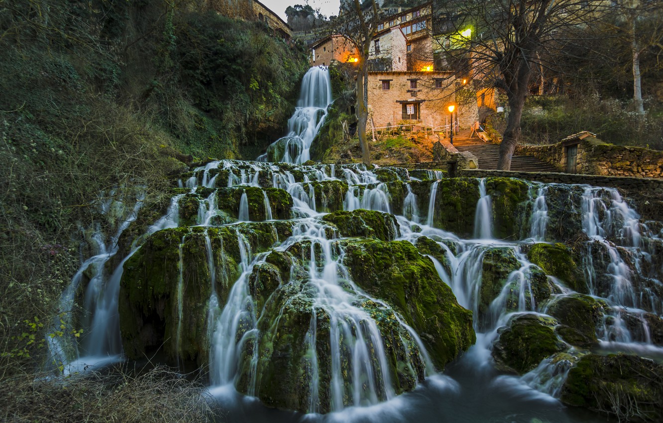 Photo Wallpaper Waterfall, Spain, Cascade, Spain, Burgos, - Orbaneja Del Castillo , HD Wallpaper & Backgrounds